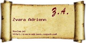 Zvara Adrienn névjegykártya